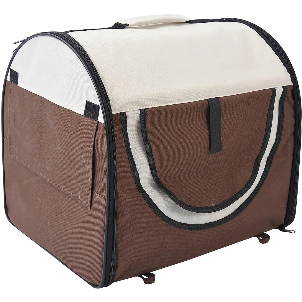 Hundetransportbox, faltbar, Größe S - 46x36x41 cm, kaffeebraun-creme