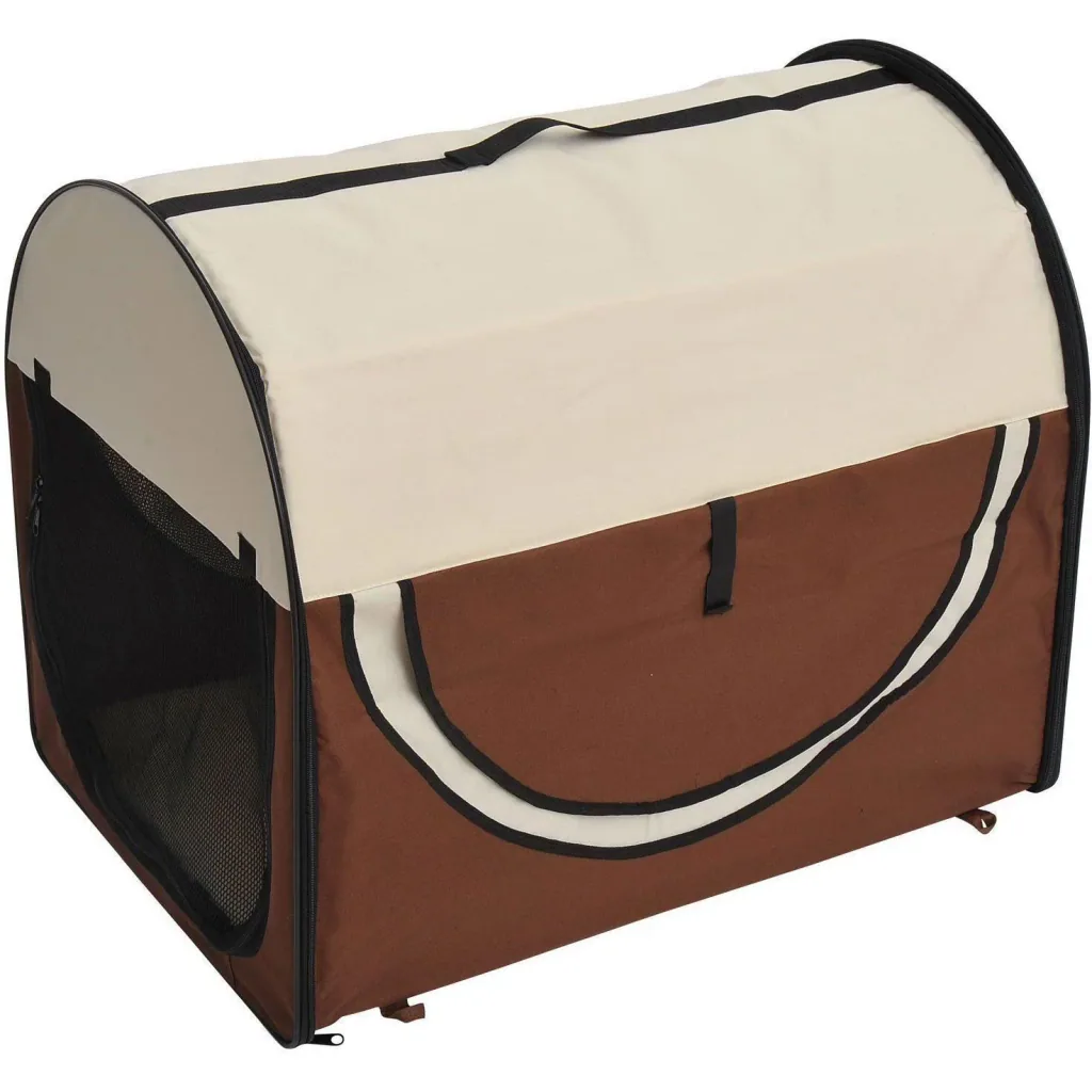 Hundetransportbox, faltbar, Größe S - 46x36x41 cm, kaffeebraun-creme