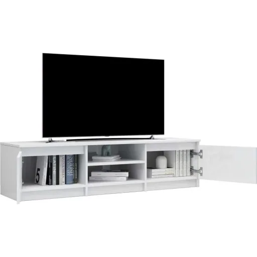 TV-Schrank 140x40x35,5 cm Spanplatte Hochglanz weiß