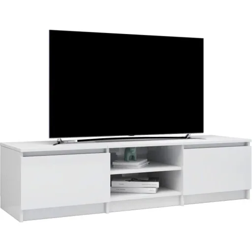 TV-Schrank 140x40x35,5 cm Spanplatte Hochglanz weiß
