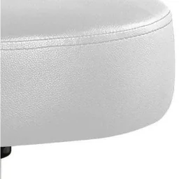 Drehstuhl - Hocker - mit - gepolstertem - Sitz - in - weiß