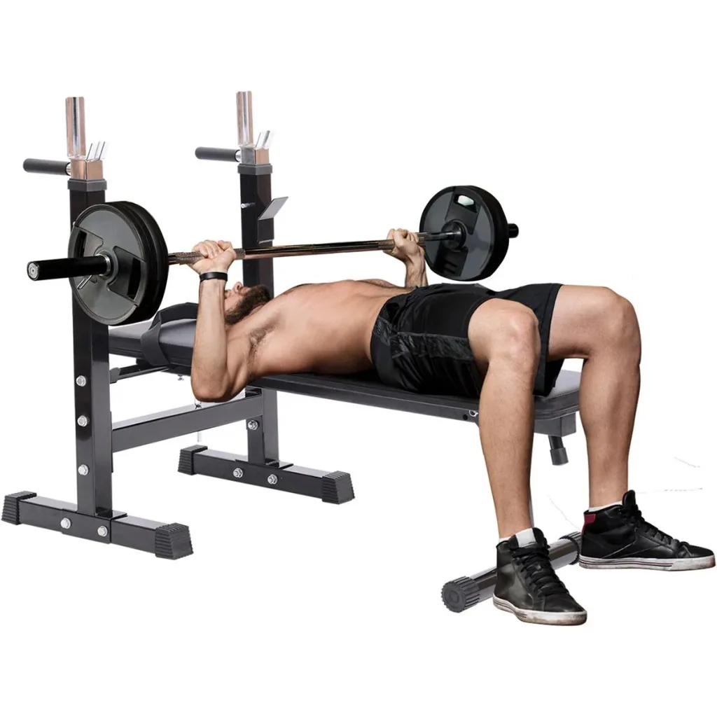Multifunktion Hantelbank Kraftstation Trainingsbank mit Dip Barren 5-Fach Höhenverstellbar Dip-Station, Fitnessstation b