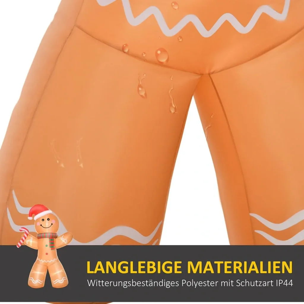 Aufblasbarer Lebkuchenmann 2,4 m Weihnachtsdekoration mit Lichtern Aufblasbares Modell Weihnachten Gärten Dekoration aut