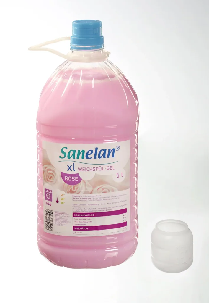 Weichspülgel Rose, 5 l inklusive Dosierbecher und Auslaufhahn