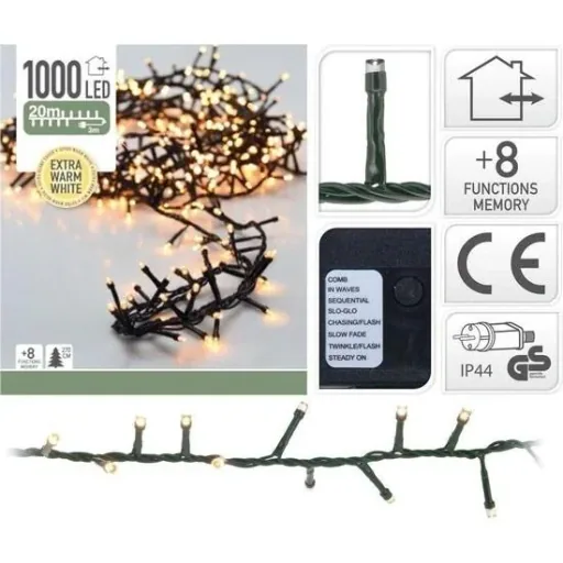 Christbaumbeleuchtung 20m 1000 extra warmweiße LEDs