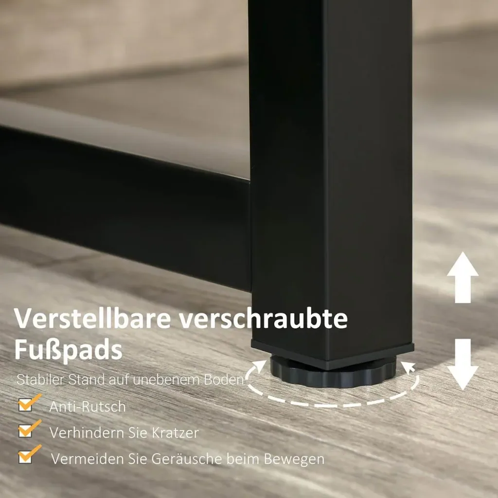 Schreibtisch Computertisch mit Ablage PC Tisch Bürotisch Industriestil Metall Rustikales Braun 120 x 60 x 85 cm