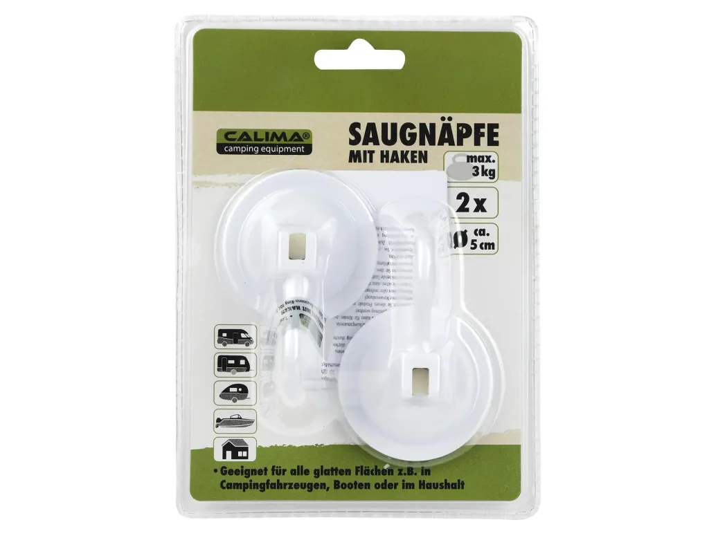 Saugnapfhaken 5 cm,  2 Stück, Tragkraft max. 3 kg
