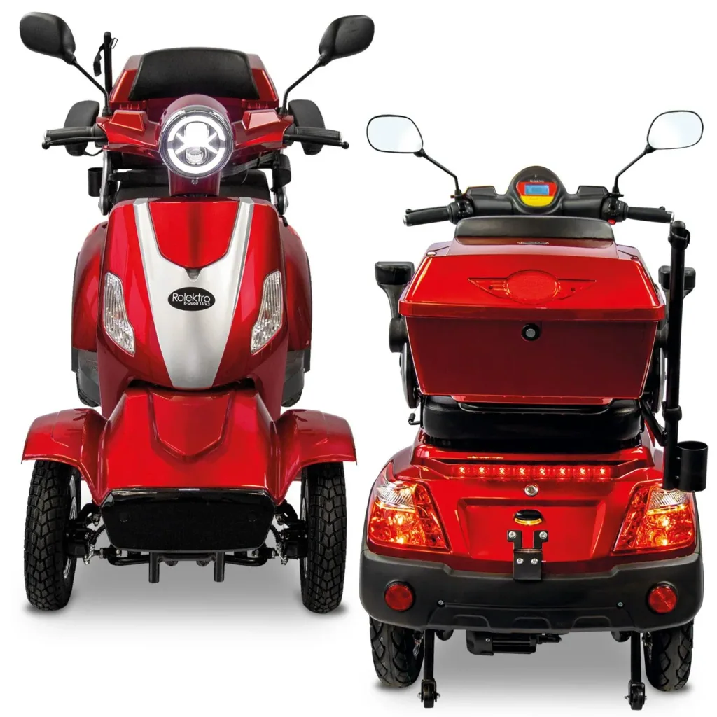 E-Quad 25 V3 Lithium Rot, 1.000 Watt + Getränkehalter