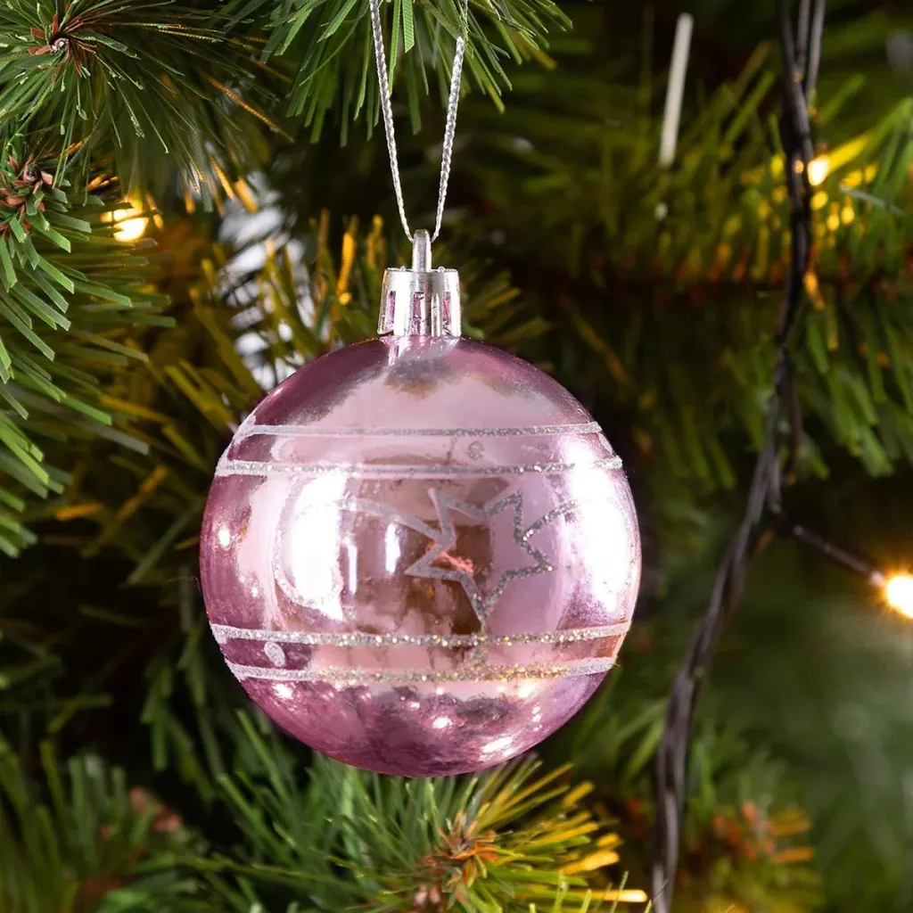 Weihnachtskugeln 24 Stück Rosa - Durchmesser 6cm