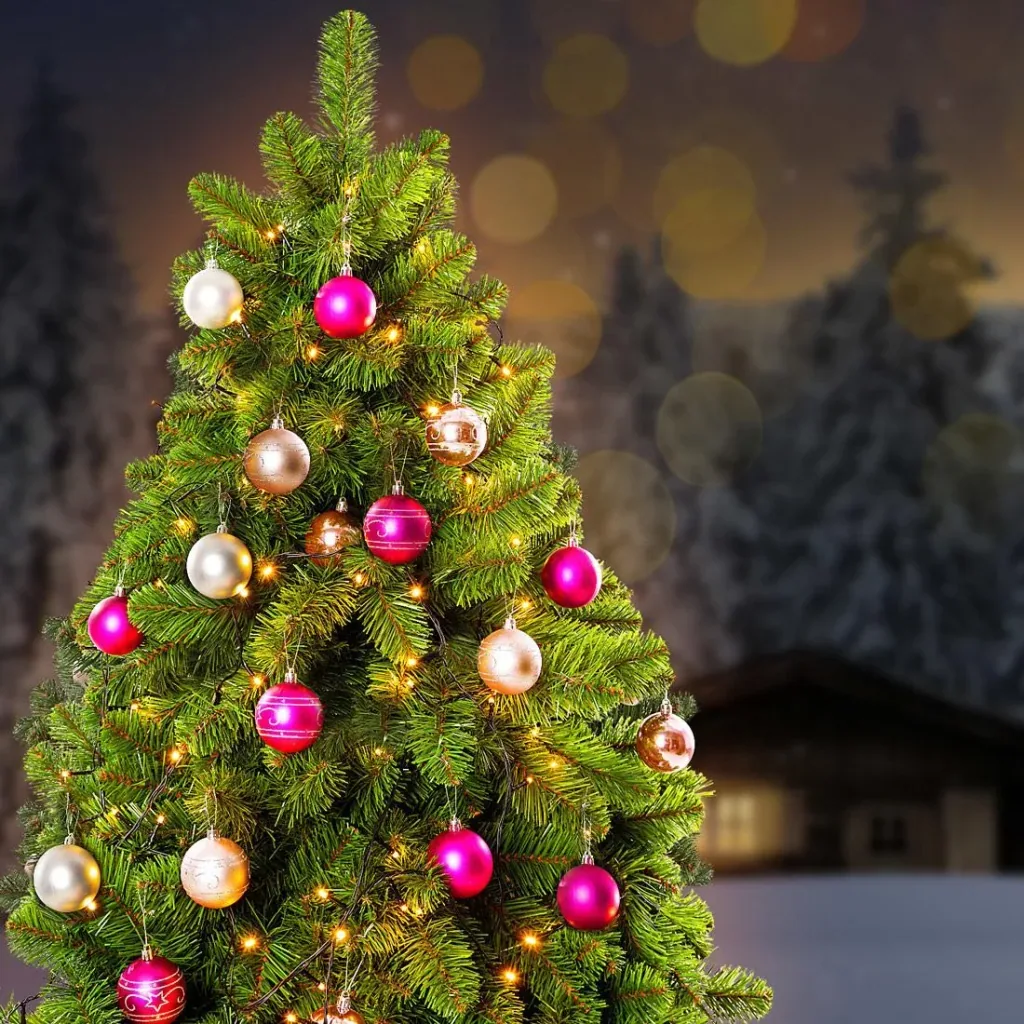 Weihnachtskugeln 24 Stück Rosa - Durchmesser 6cm