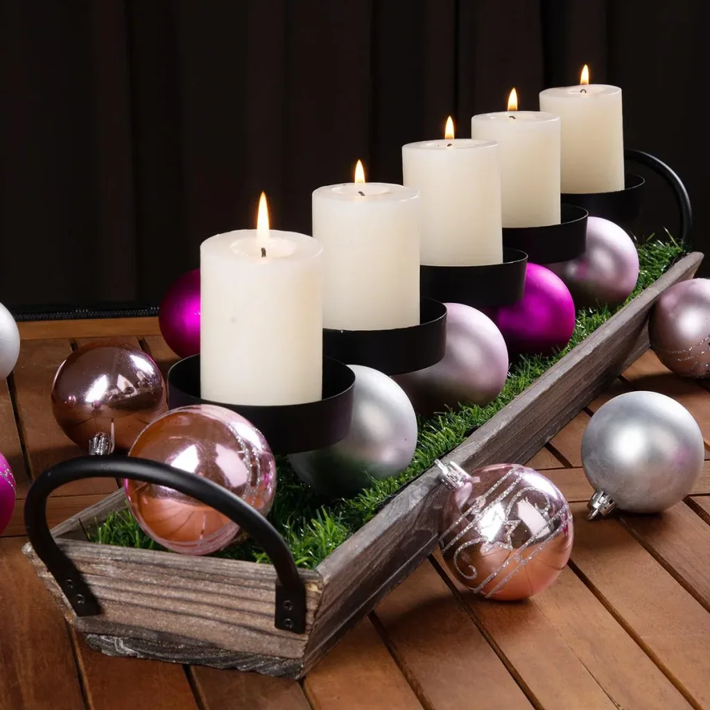Weihnachtskugeln 24 Stück Rosa - Durchmesser 6cm