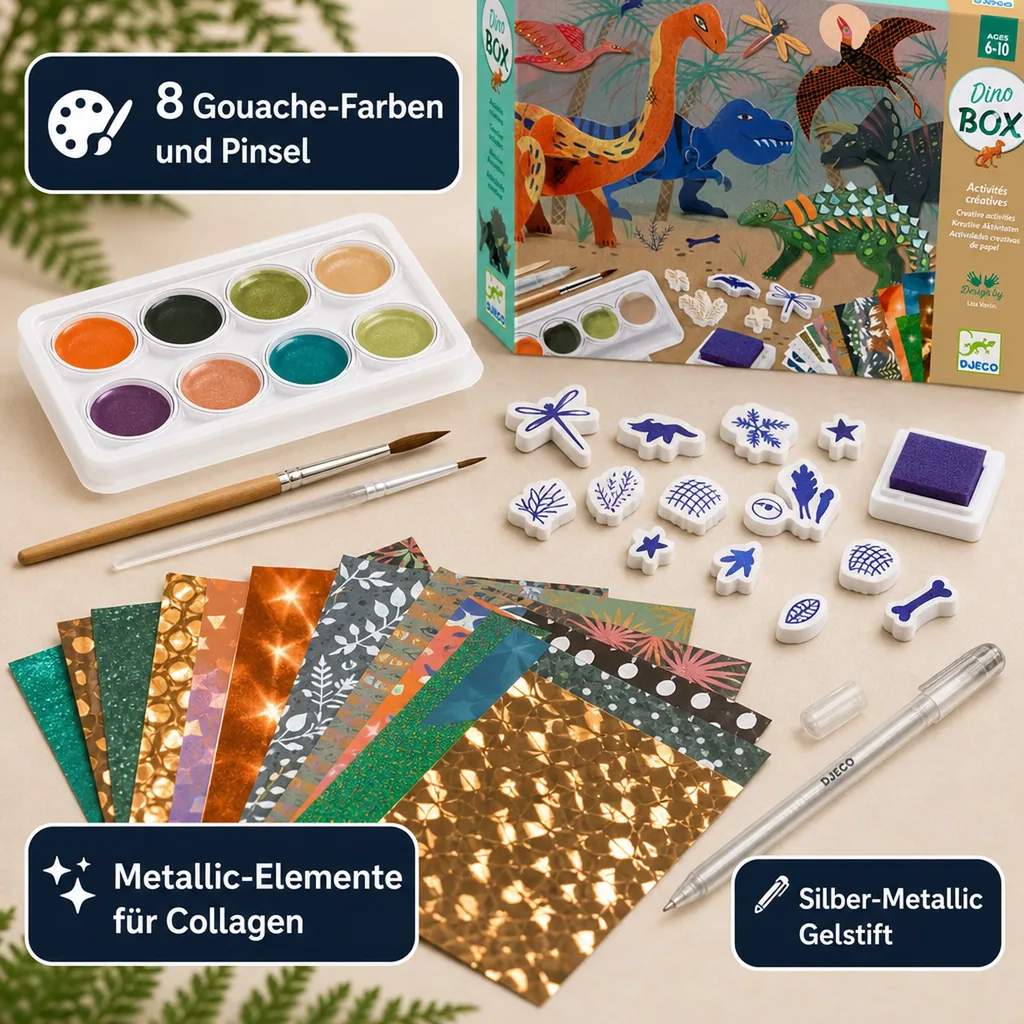 Djeco Bastelset, Kreativitätsset, Multi Activity Kit - Dinosaurier