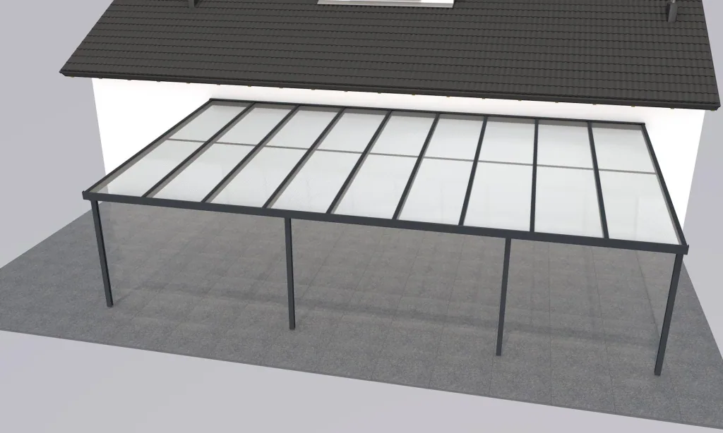 Terrassendach Premium, anthrazit, 9135 x 5060 mm - Klima blue