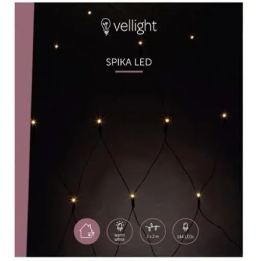 Vellight Weihnachtsbeleuchtung - 2 x 2 M - 144 LEDs - Warmweiß - Innen & Außen