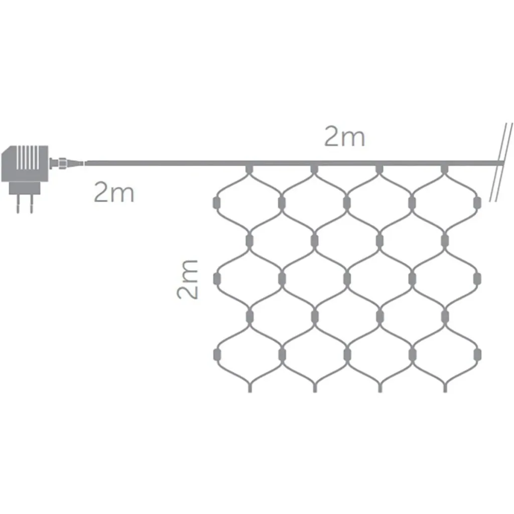 Vellight Weihnachtsbeleuchtung - 2 x 2 M - 144 LEDs - Warmweiß - Innen & Außen