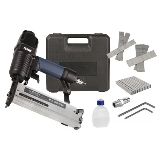 ATM1051 Druckluft-Tacker - 4-7 Bar - Soft Grip - DIN und Orion Anschluß - Inkl. 100 Klammern (40mm), 300 Nägel (20, 30,