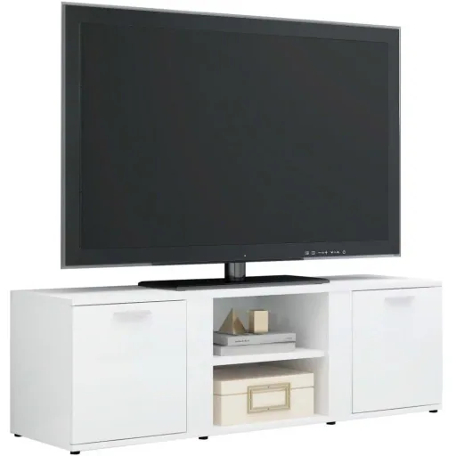TV-Schrank 120x34x37 cm Hochglanz weiß Spanplatte