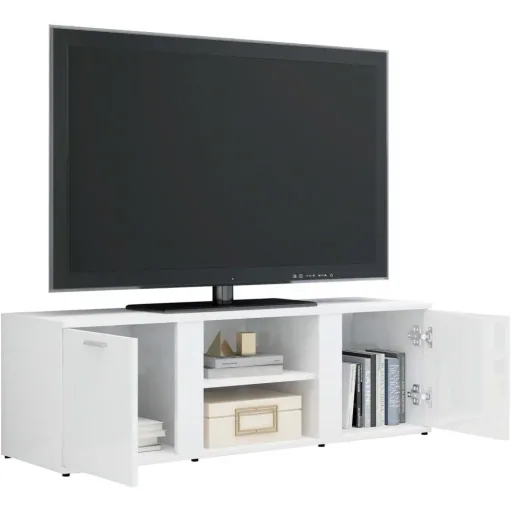TV-Schrank 120x34x37 cm Hochglanz weiß Spanplatte
