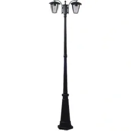 VT-739 Gartenmast im Freien - 2 Köpfe - klassischer Laternenmast - 199 cm - E27 Beschlag - Aluminium