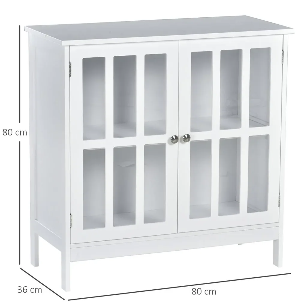 Küchenschrank Vitrine mit 2 Türen Badezimmerschrank MDF Acryl