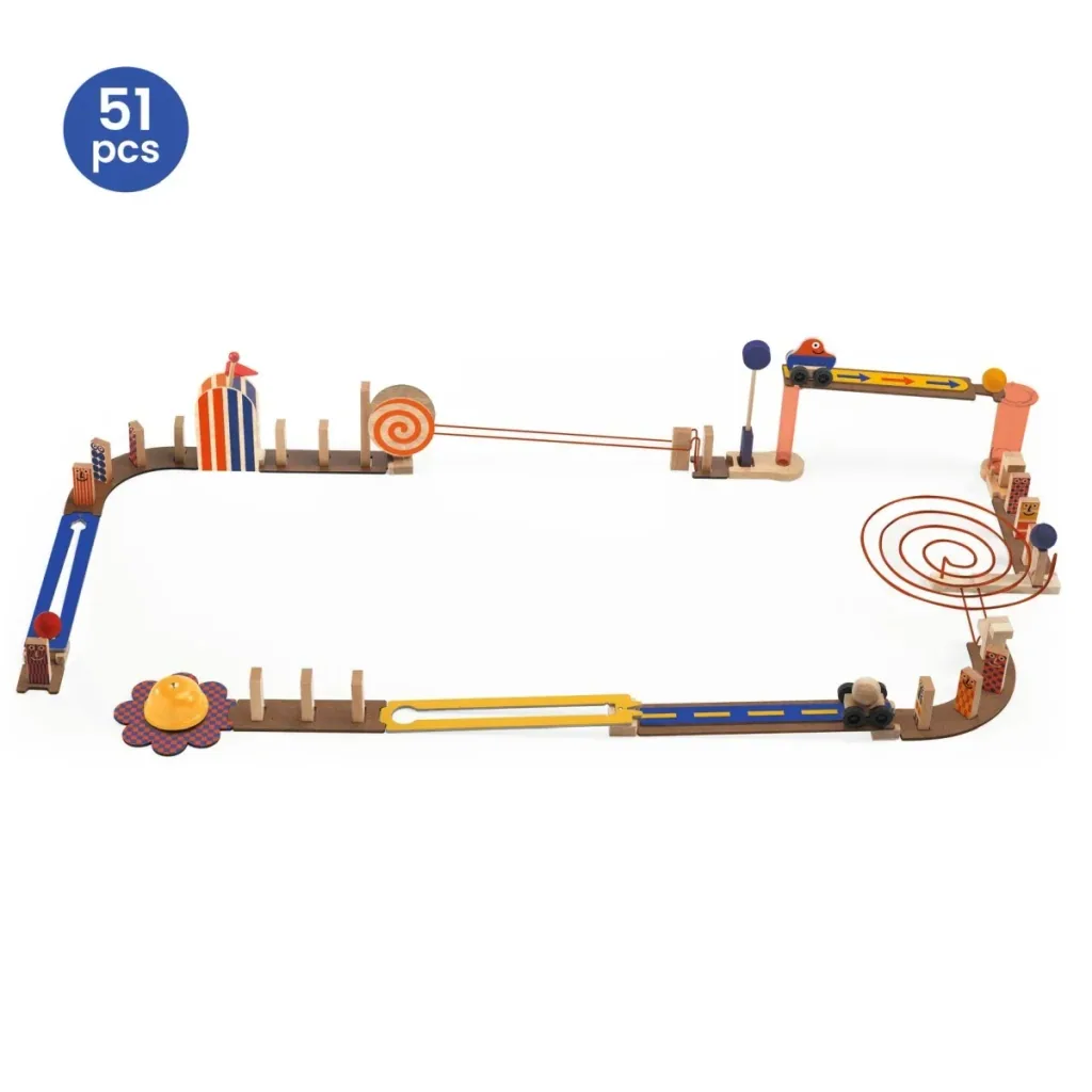 Djeco Konstruktionsspiel, Baukasten, Denkspiel - Zig & Go Junior - Racer, 51 Teile