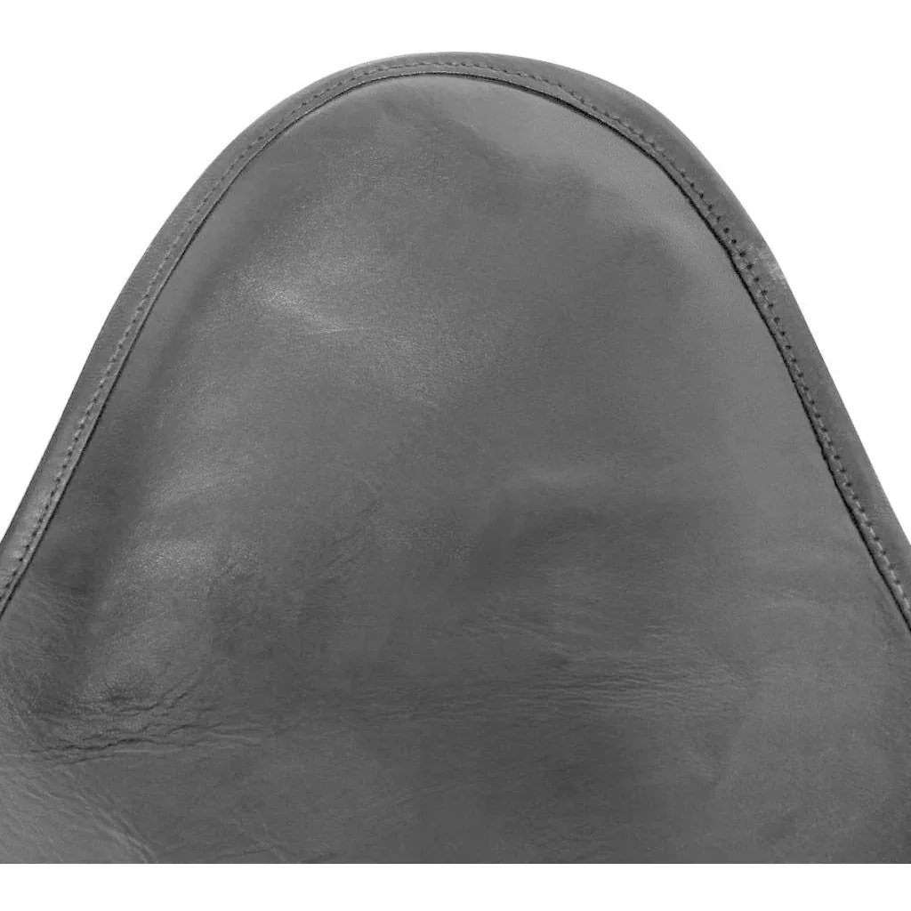 Schmetterlingsstuhl Echtleder schwarz