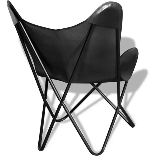 Schmetterlingsstuhl Echtleder schwarz