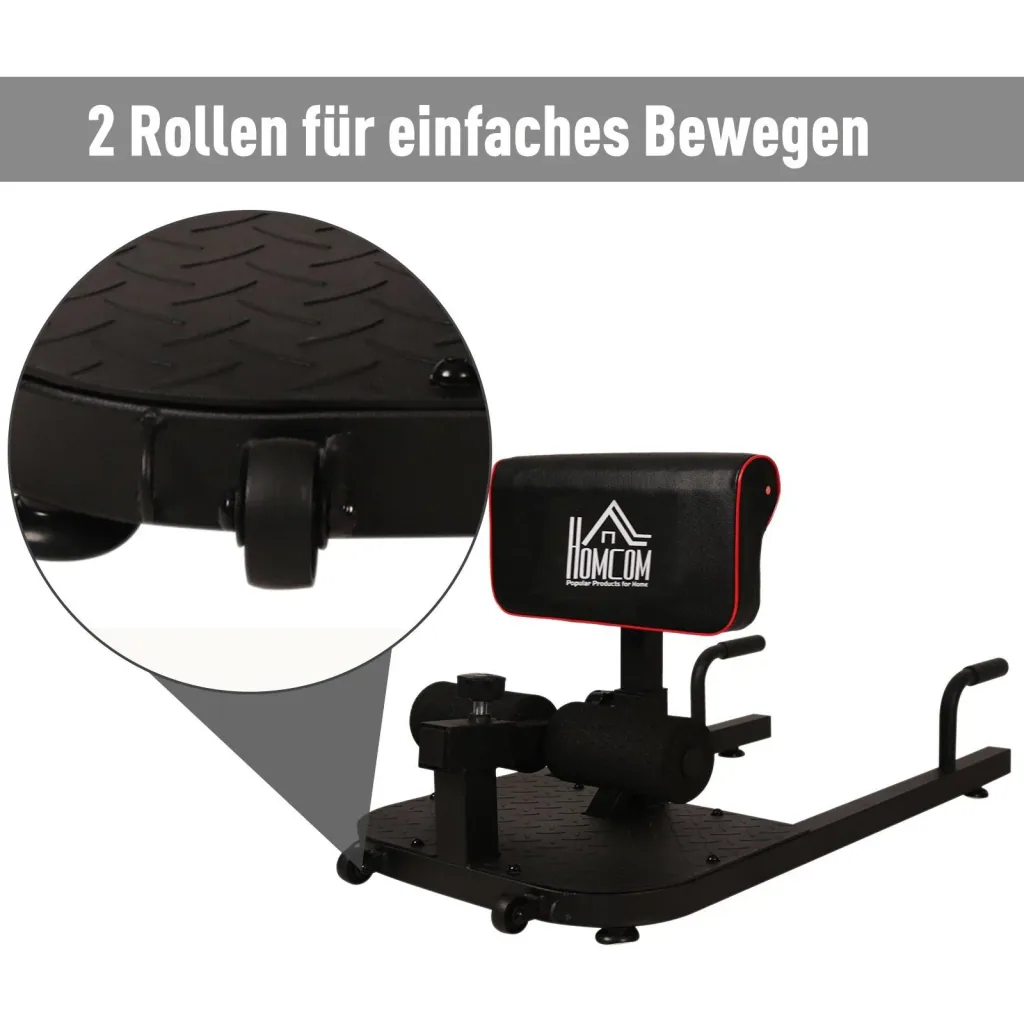 Kniebeugentrainer Beintrainer 3 in 1 Trainer verstellbar rollbar bis 120 kg Schwarz