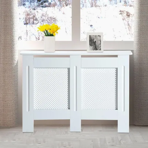 Heizkörperabdeckung 112cm Weiß