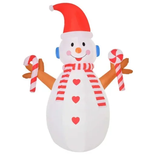 2,4 m aufblasbarer Schneemann mit rotierender Beleuchtung Weihnachtsdeko