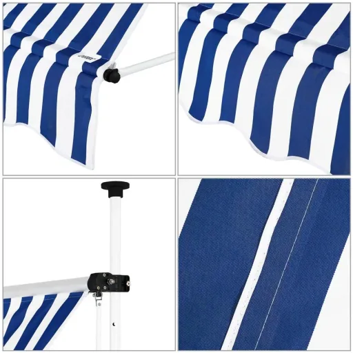 Klemmmarkise blau/weiß 400cm