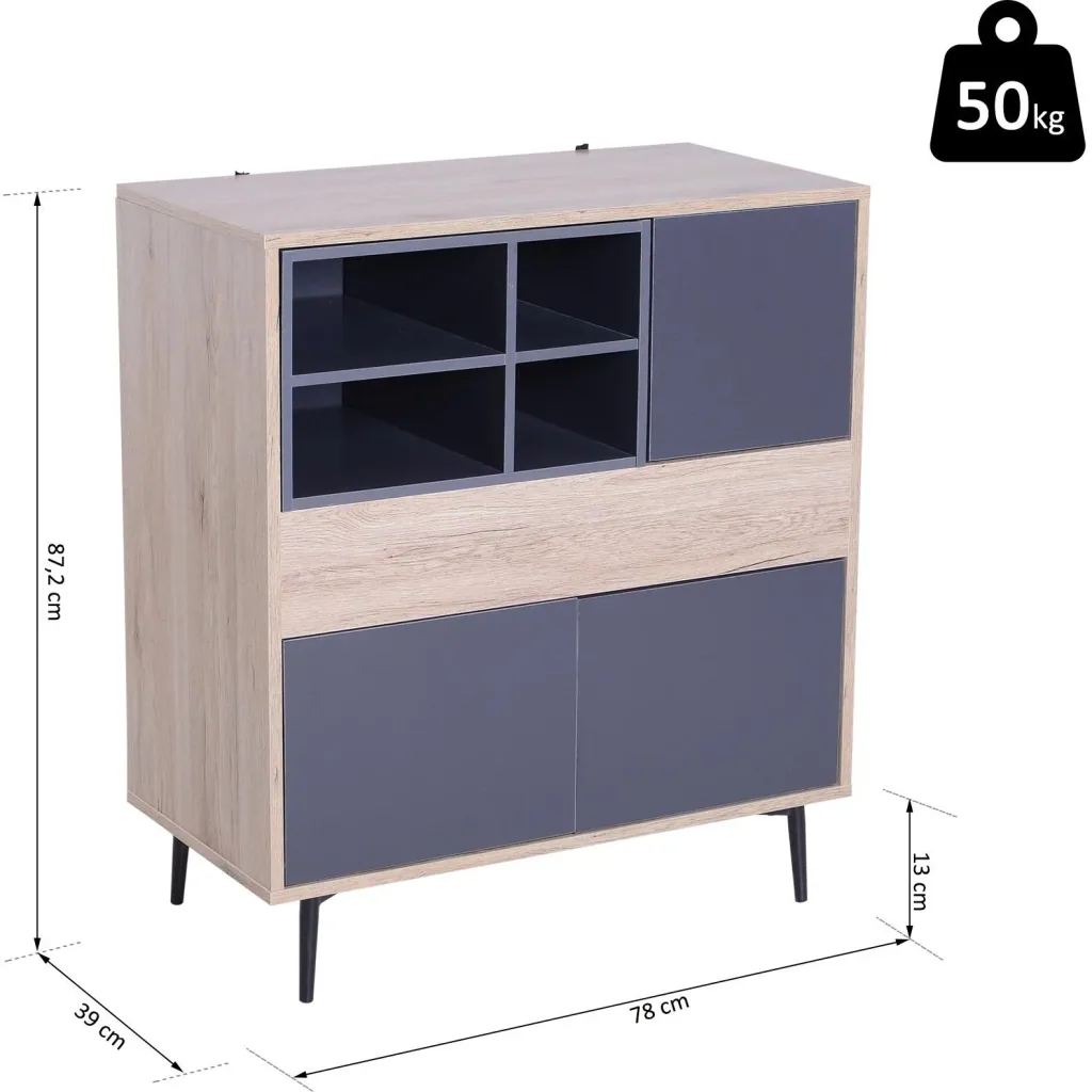 Mehrzweckschrank Kommode Sideboard Konsole Flur ausziehbar Ablagefach 78 x 39 x 87,2 cm