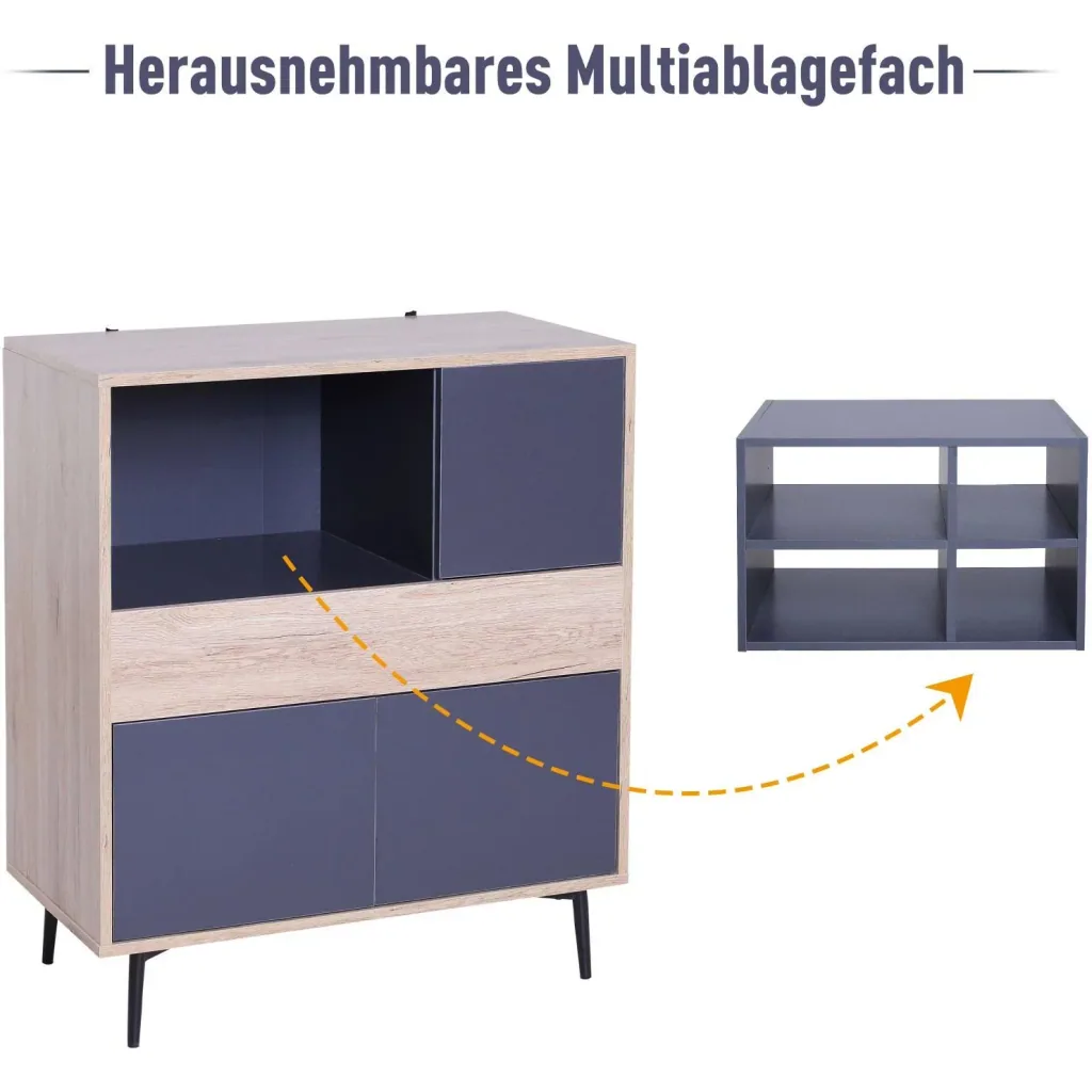 Mehrzweckschrank Kommode Sideboard Konsole Flur ausziehbar Ablagefach 78 x 39 x 87,2 cm