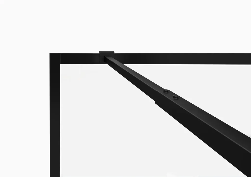 Walk-IN Glas-Duschwand 90 x 200 cm, Duschabtrennung mit barrierefreiem Einstieg inklusive Halterungsstange, matt schwarz