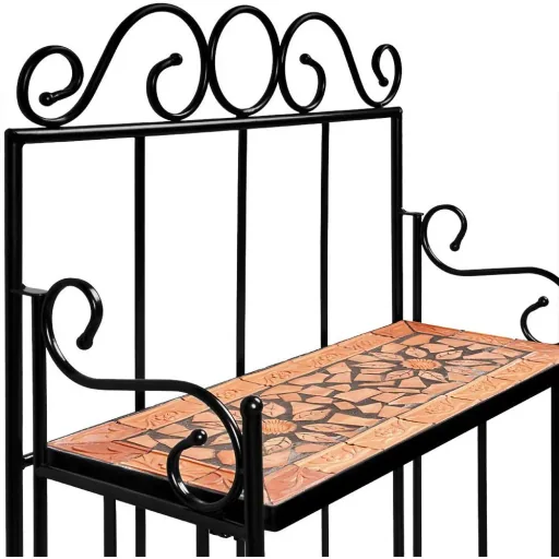Standtafel Mosaik - 58 x 30 x 115 cm Terrakotta schwarz