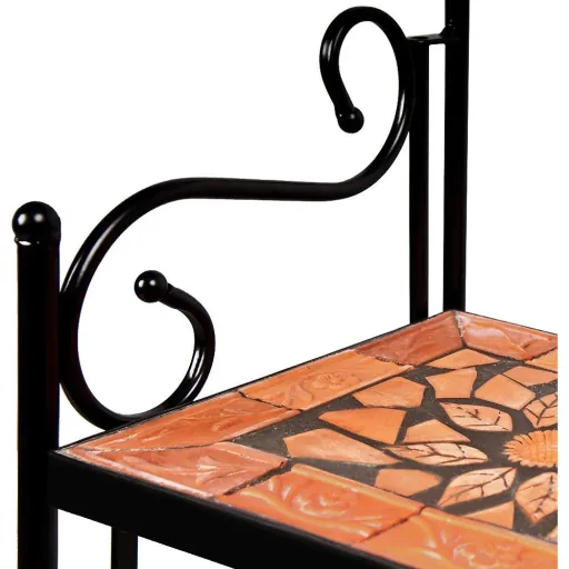 Standtafel Mosaik - 58 x 30 x 115 cm Terrakotta schwarz