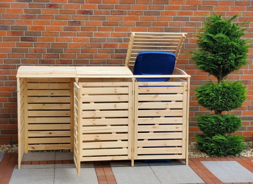 Mülltonnenbox "Vario III" für 3 Tonnen, natur