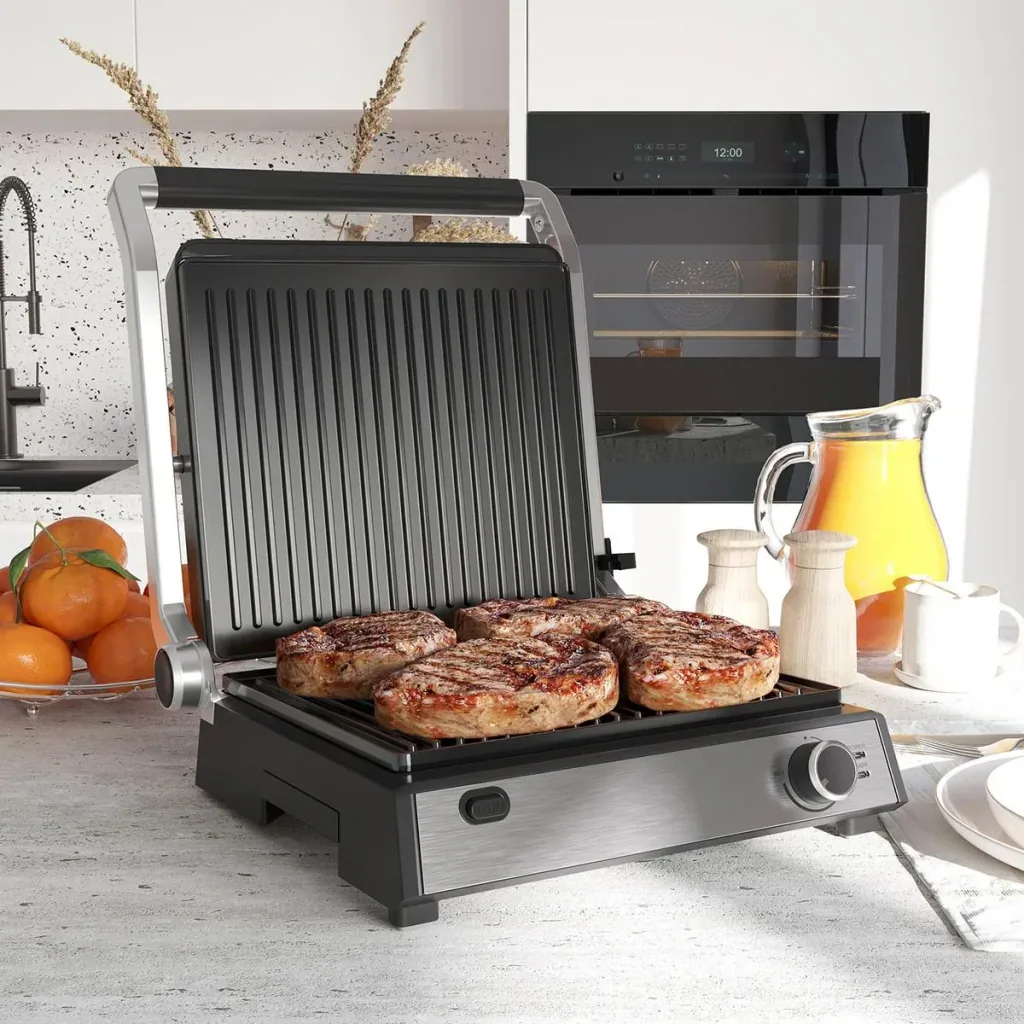 Kontaktgrill - Silber/Schwarz - 36,6 x 35,7 x 16,2 cm