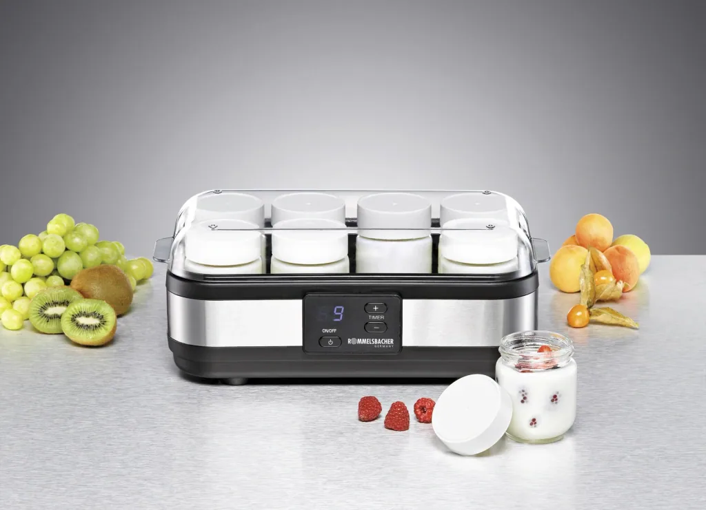 Joghurtbereiter „JG 40“, 8 Portionsbehälter, je 150 ml, Edelstahl, 40 Watt