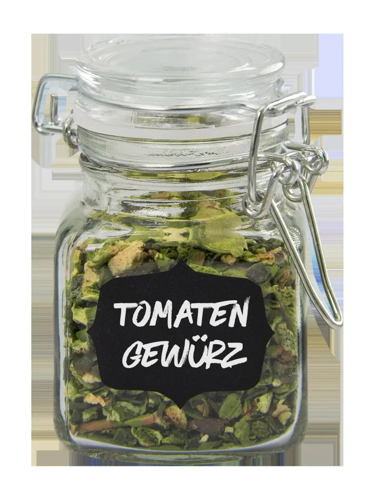 Gewürzgläser mit Deckel und Feld zum Beschriften, 4er Set