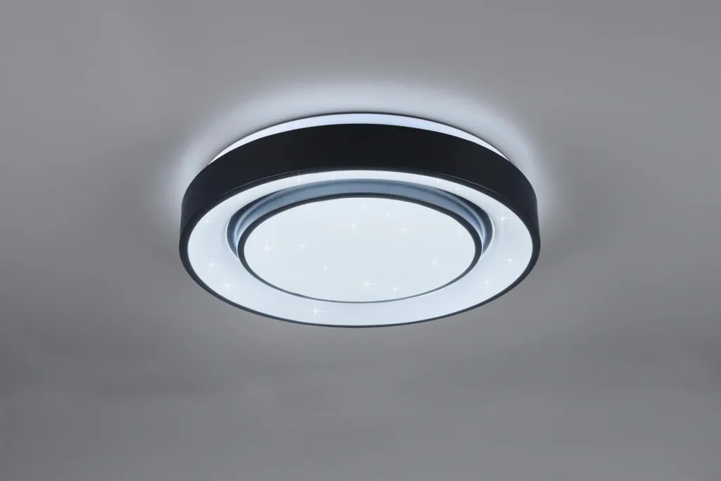 LED-Deckenleuchte MONA, 20 W, 3000-6000K, 2400 lm, RGB, Alu schwarz matt, Kunststoff weiß