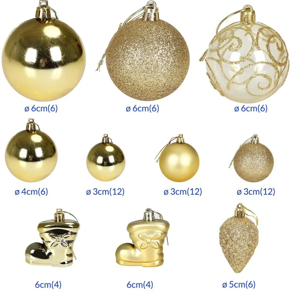 Weihnachtskugeln gold 102 Stk.
