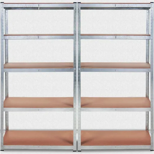 2 Stück Metall-Lagerregal mit 5 Fachböden - 875kg Kapazität - (HxBxT) 180x90x40 cm - 175kg pro Fachboden