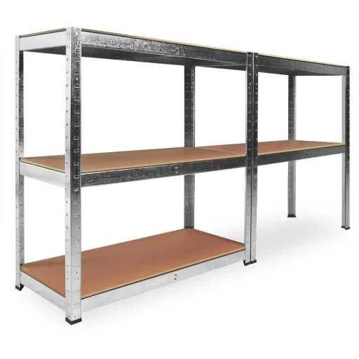 2 Stück Metall-Lagerregal mit 5 Fachböden - 875kg Kapazität - (HxBxT) 180x90x40 cm - 175kg pro Fachboden