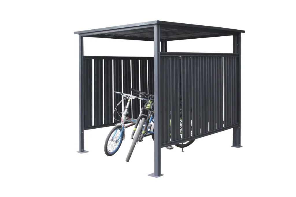 Westmann Fahrradgarage und Unterstand Fieta, 180×203×210 cm, Anthrazit – Stahl mit Lamellenwänden