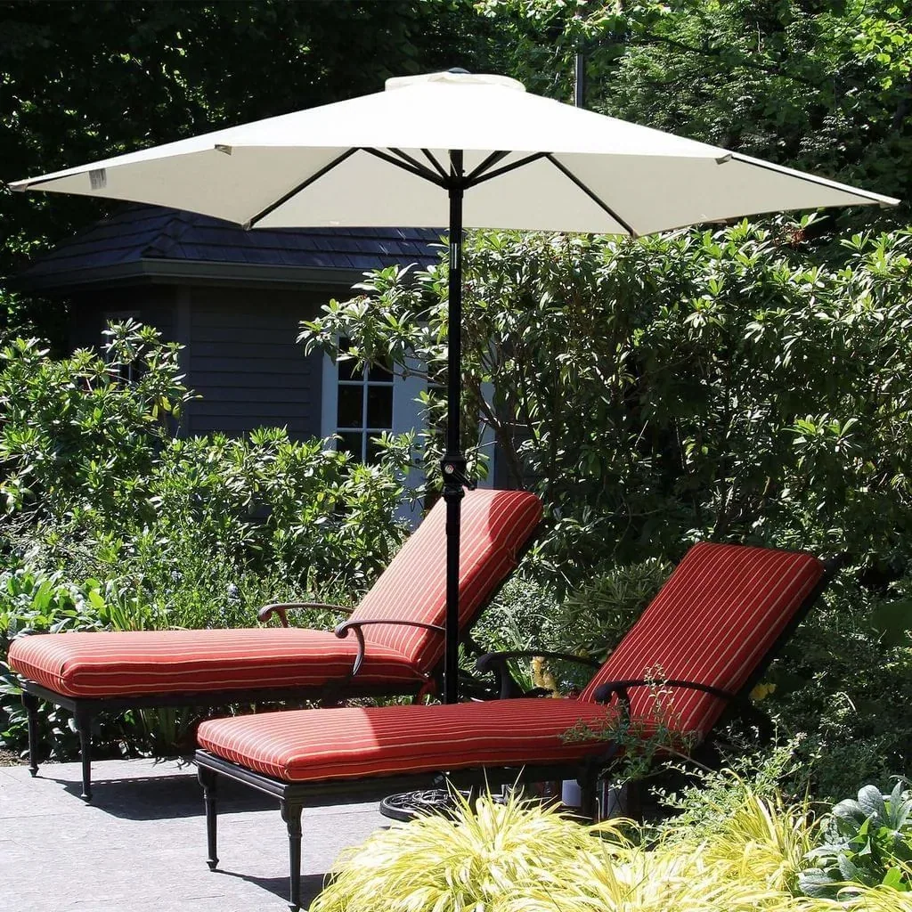 Knickschirm Sonnenschirm Gartenschirm mit Handkurbel Alu 180/? Polyester Cremeweiß Ø2,7 x 2,35 m