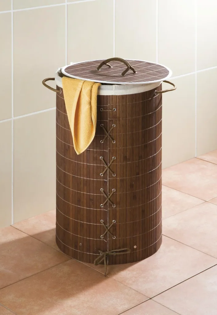 Wäschetruhe BAMBOO, dunkelbraun/ Wäschekorb 55 l
