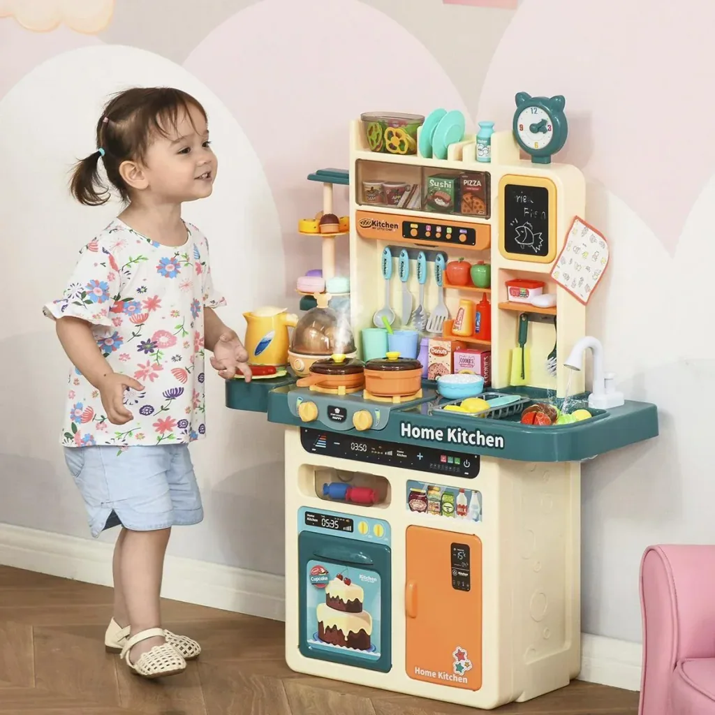 Kinderküche Küchenspielzeug mit Zubehör 113 teilige Spielküche Musikfunktionen Spielzeugset Spielzeugküche für 3 6 Jahre