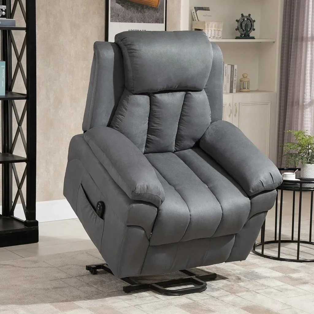 Elektrischer Fernsehsessel Aufstehsessel Relaxsessel Sessel mit Aufstehhilfe, Grau, 96 x 93 x 105 cm