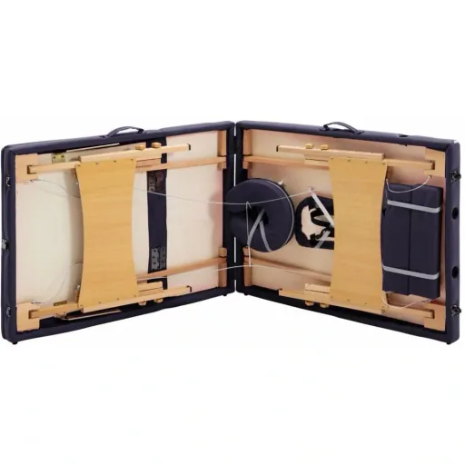 Klappbare Massageliege mit 3 Zonen Holz Wein lila